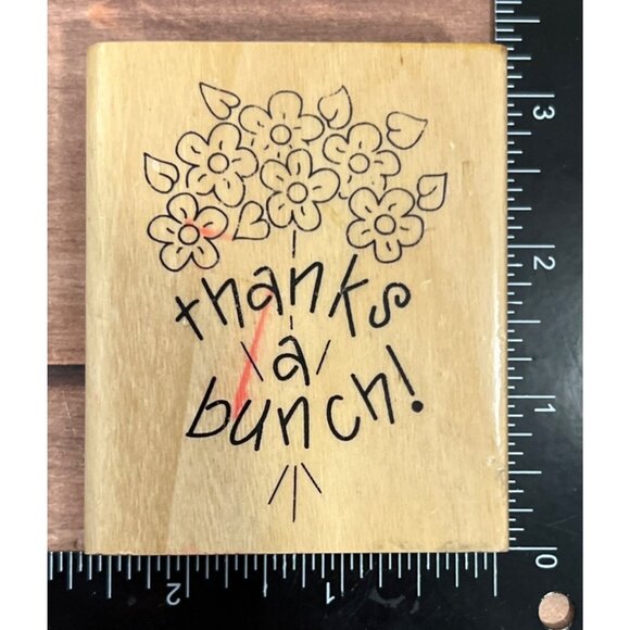 Anitas "Thanks A Bunch" Floral Wooden Rubber Stamp Size G Crafting Card Making - Picture 1 of 3